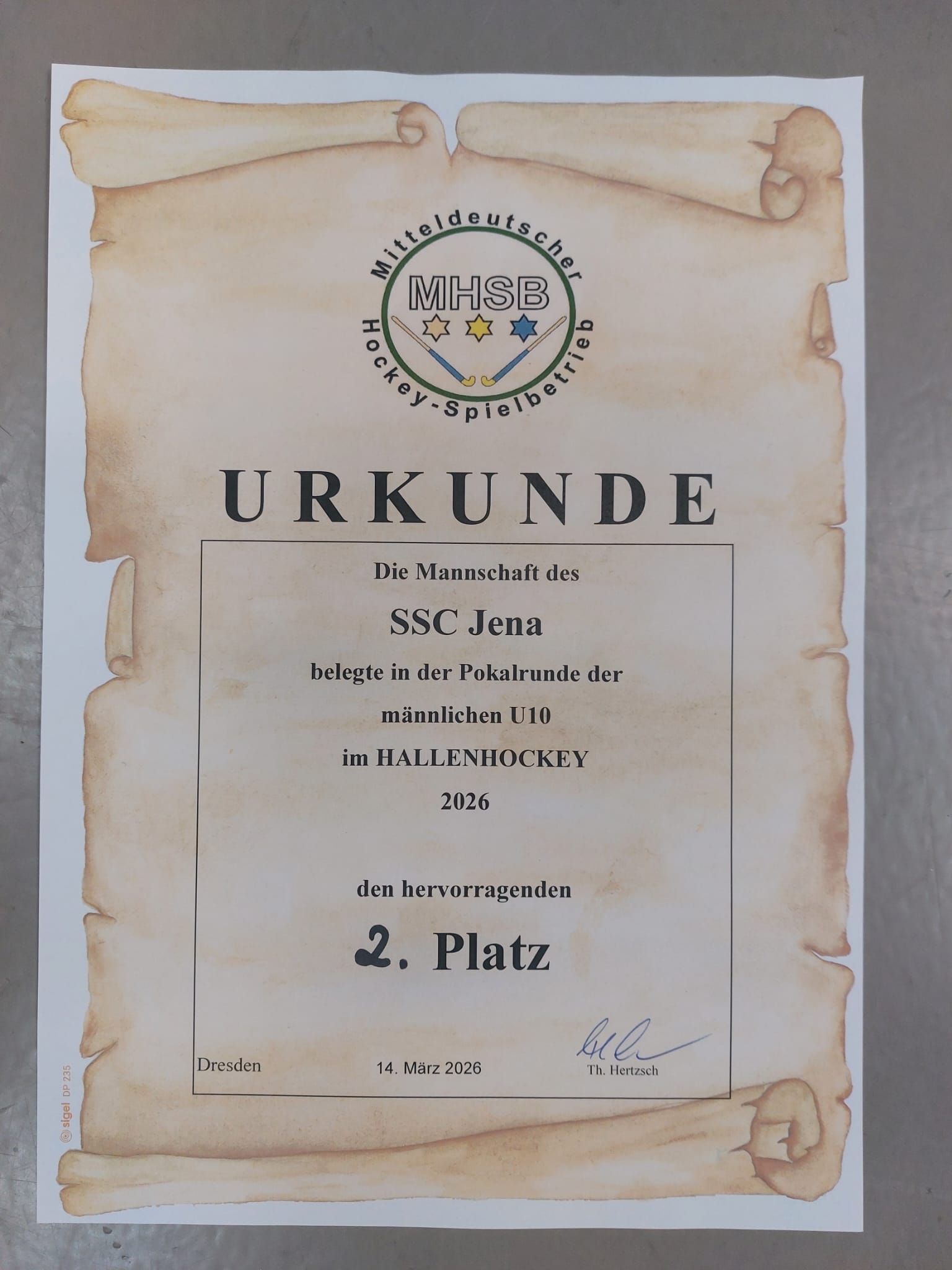 Urkunde mU10 Halle 26