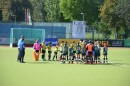 Begrüßung vor dem Spiel EHC vs. Freiberg - der Blick auf die gelbe Wand