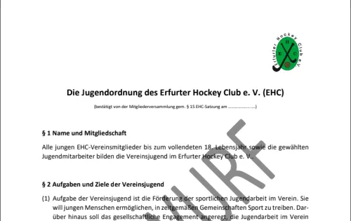 Entwurf Jungendverordnung Entwurf Jungendverordnung