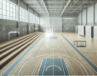 KI-Generiertes Bild einer Sporthalle