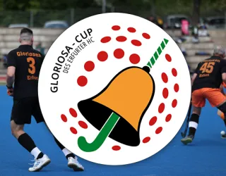 Veranstaltungslogo des Gloriosa Cups vor einem Bild des Sportdach Kaufland