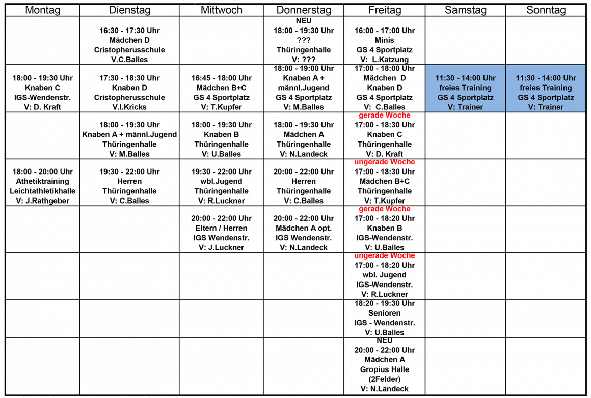 Trainingsplan Hallensaison 2020/2021 Trainingsplan Hallensaison 2020/2021